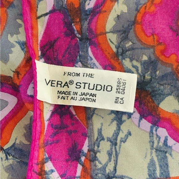 Vera Studio Vera Neumann Multicolor Print Scarf Japan - Picture 2 of 3